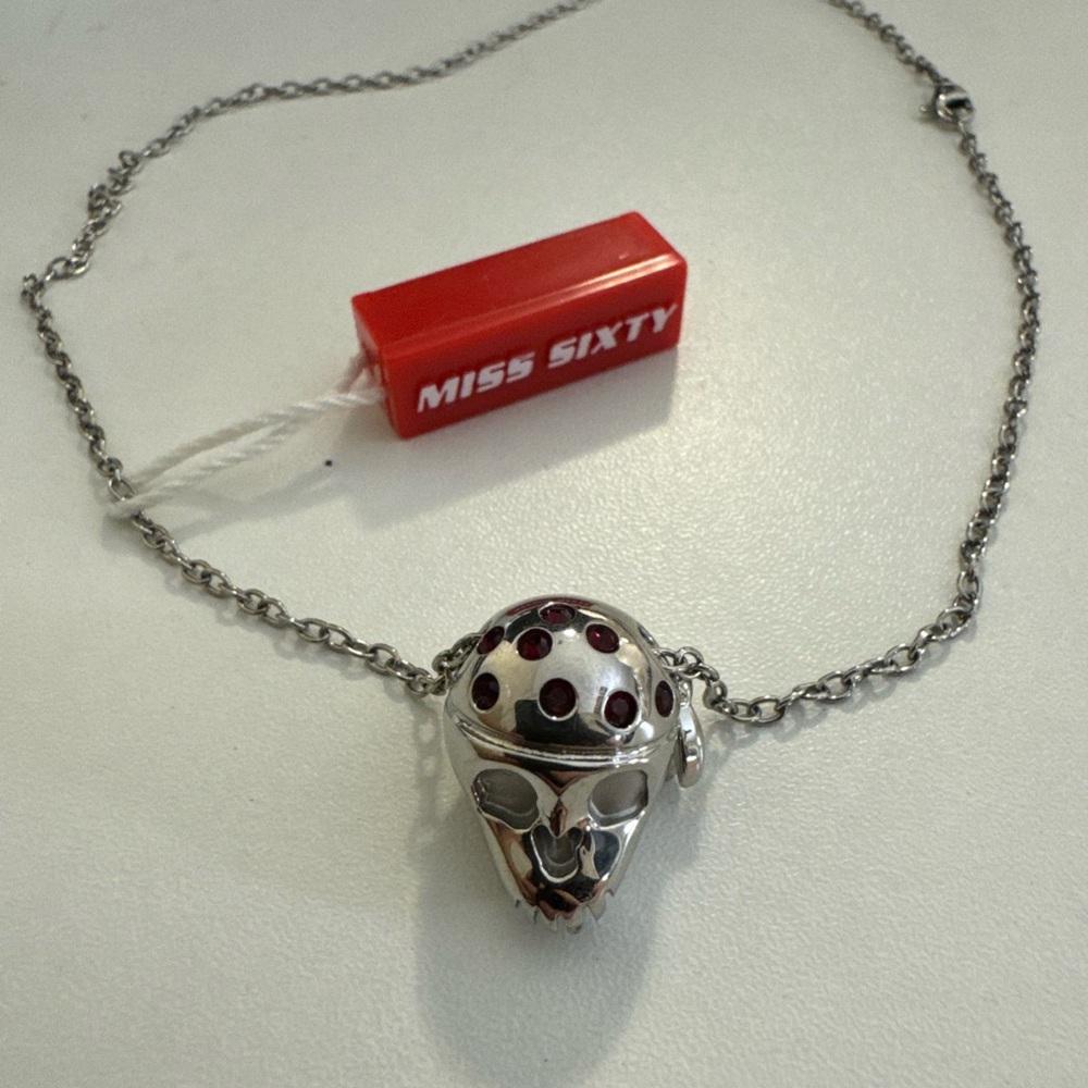 Miss Sixty Silver Necklace with Red Dots